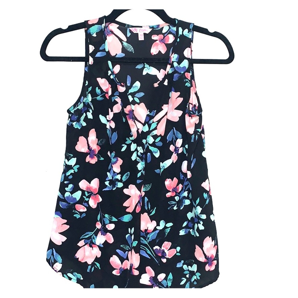 V Neck Floral Tank